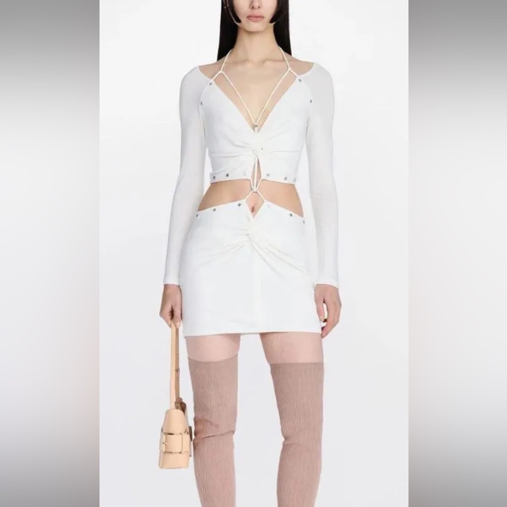 Dion‎ Lee Rivet Drape Mini LS Dress